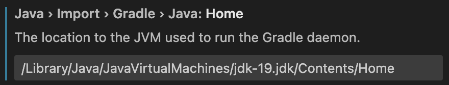 JDK setting in VSCode